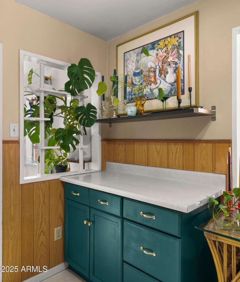 Cute Shelves from Living to Kitchen