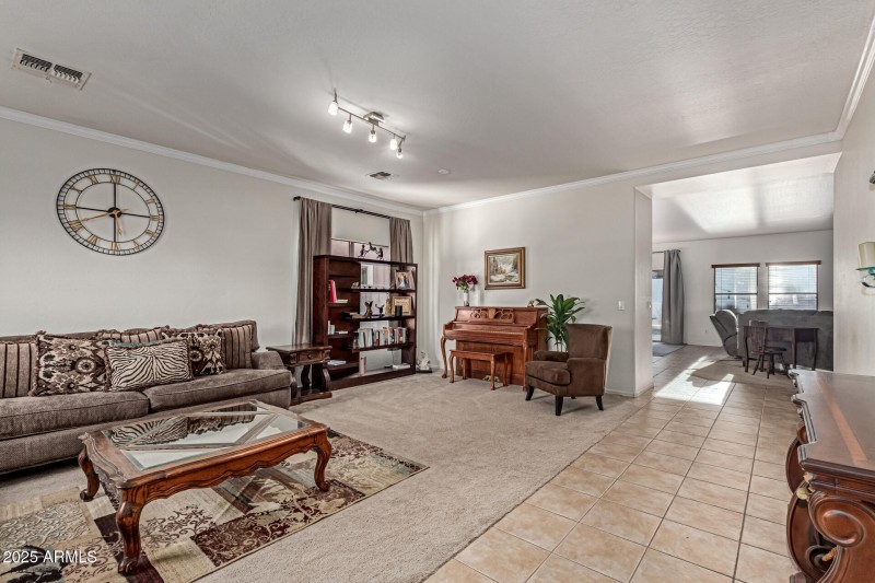 living room/music area/ dining room