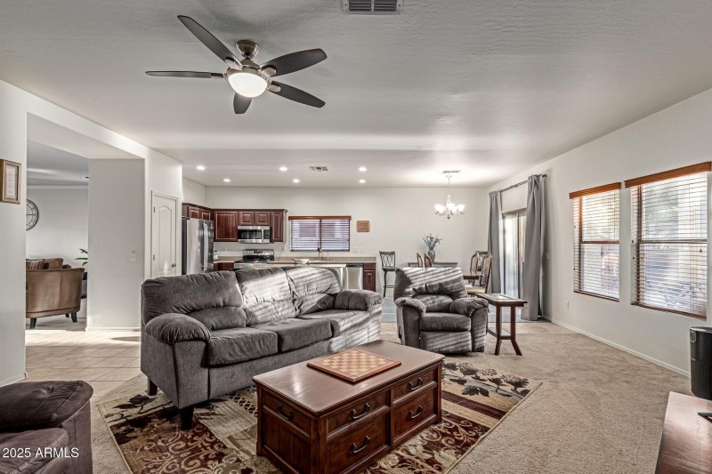 family room with view of the pool