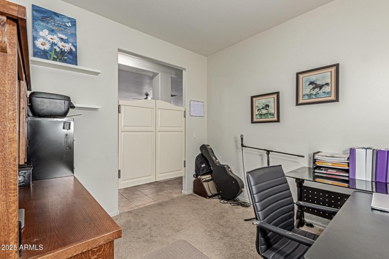 office space with new saloon style doors