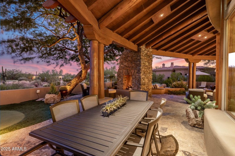 Back Covered Patio at Twilight