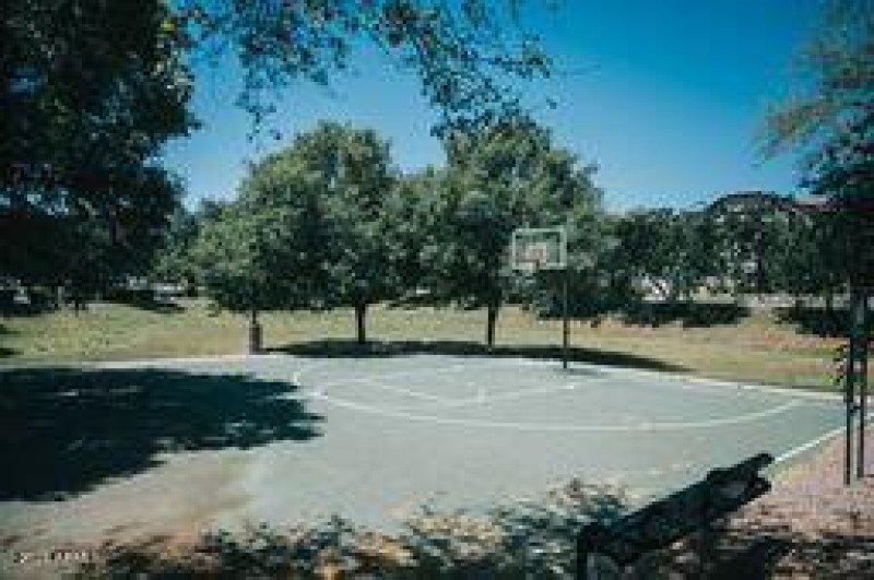 Lit Basketball Court