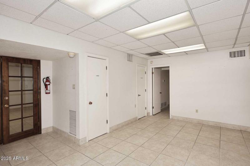 Lobby's French Doors to Center Office