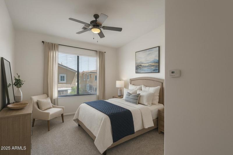 Virtually Staged Master Bedroom