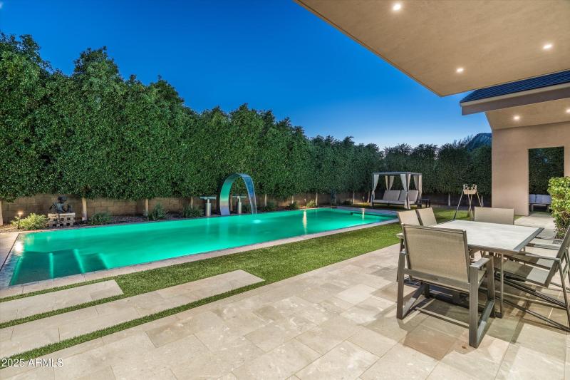 Backyard at twilight