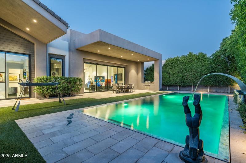 Backyard at twilight