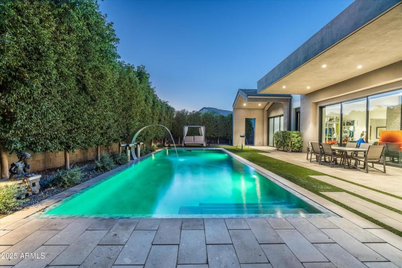 Backyard at twilight