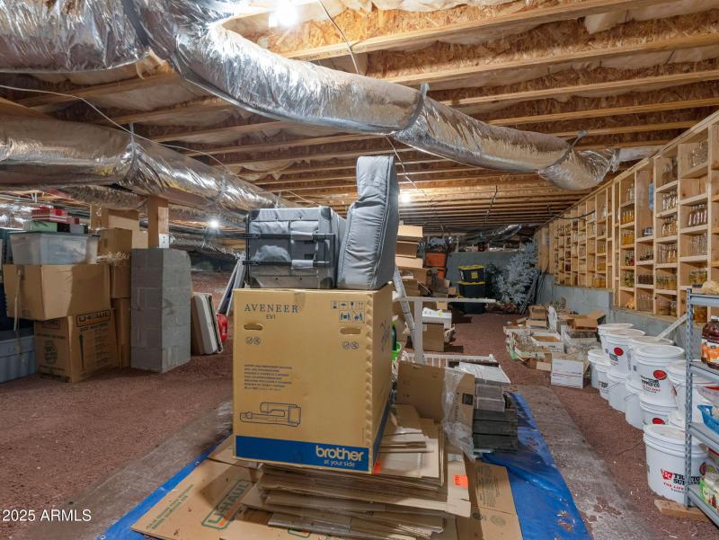 under house unfinished basement storage