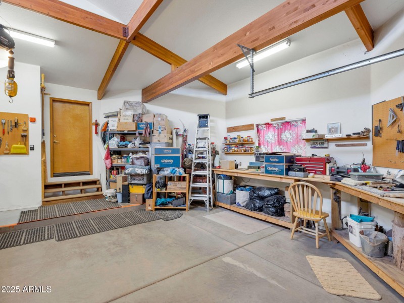 Oversized Garage with Work Space