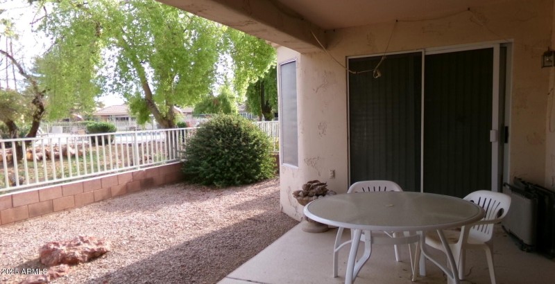Patio Table facing the pool