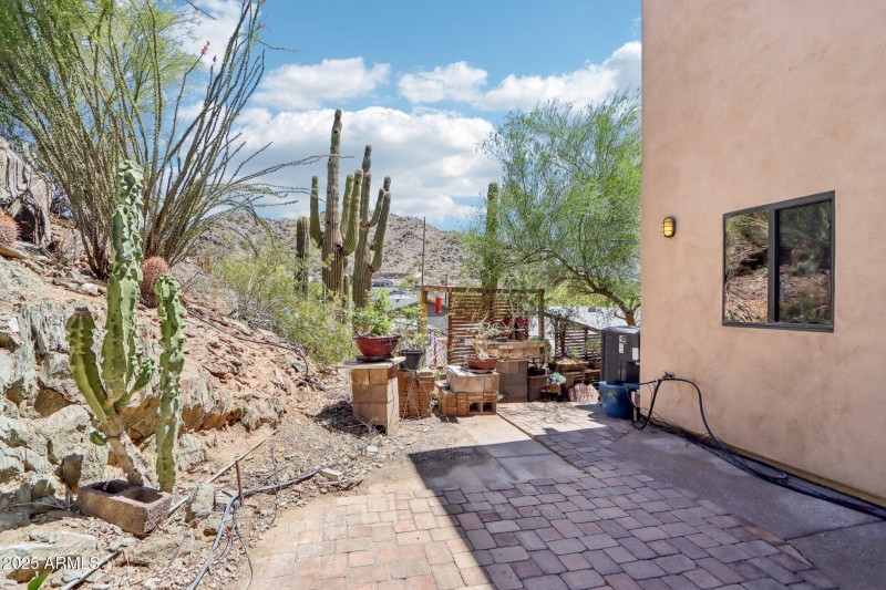 Private Patio Nestled into the Hillside