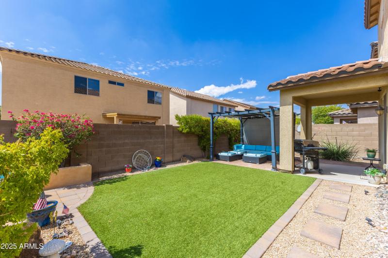 Backyard southwest view