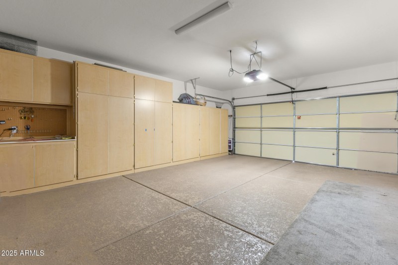 Extended Garage with Cabinets