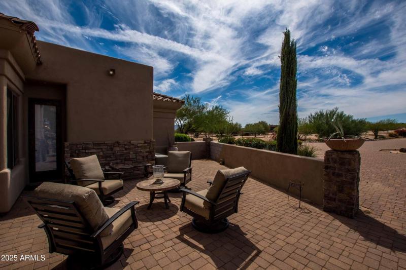 Welcoming front courtyard entry patio