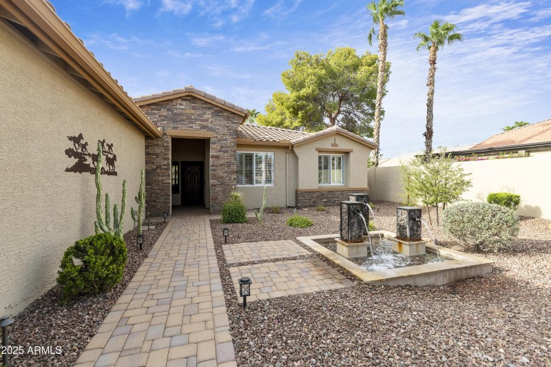 Paver walkway to entry