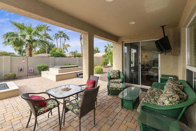 Covered patio view to back