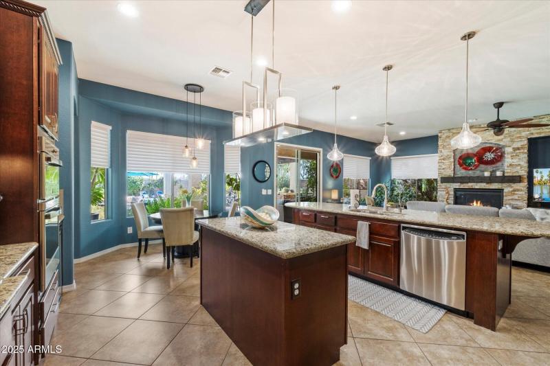 views of the lush back yard