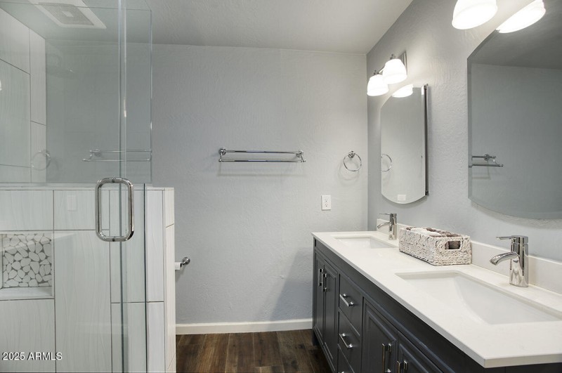 Primary bathroom with double sinks