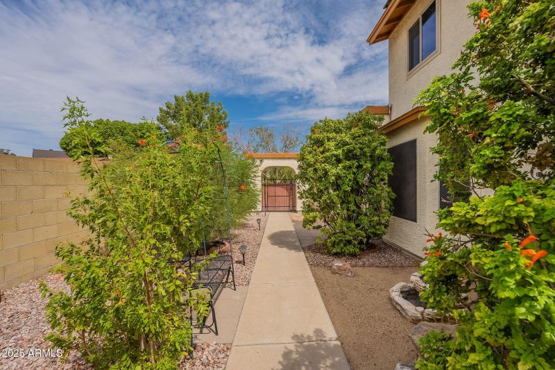 Side yard inside front gate