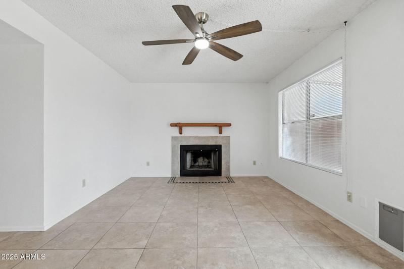 Living room with fire place