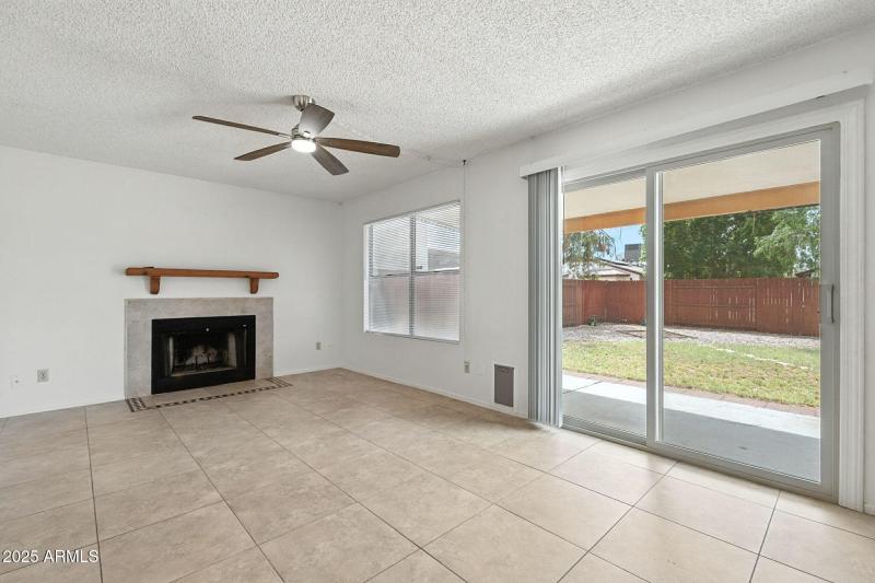 Living room with fire place
