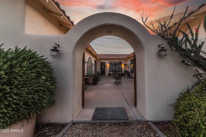 Twilight Courtyard Entry
