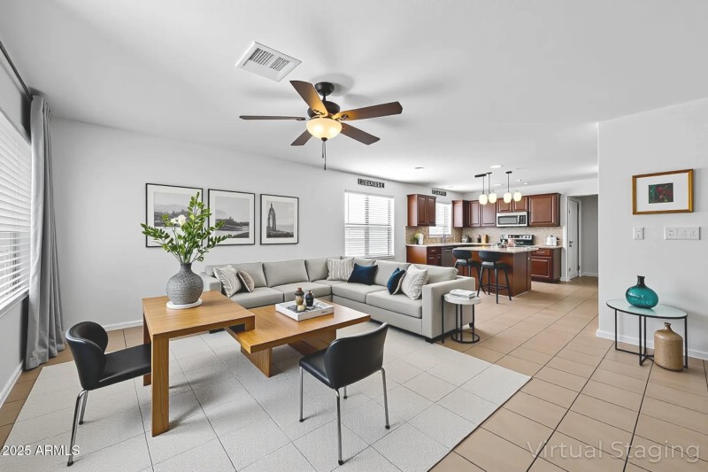 Virtually Staged Open Kitchen