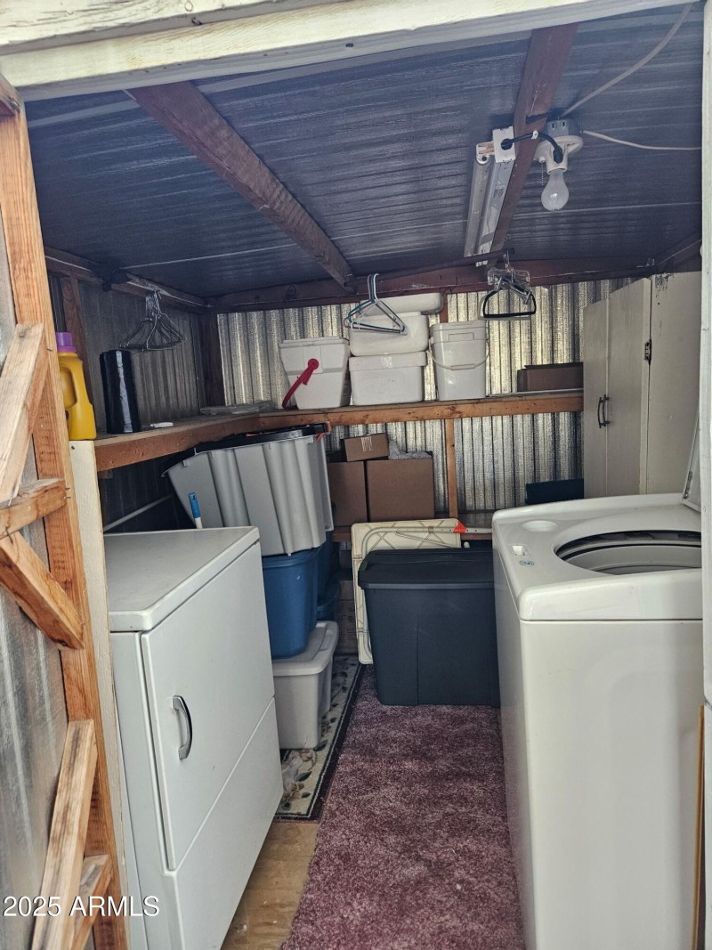 washer and dryer and storage space