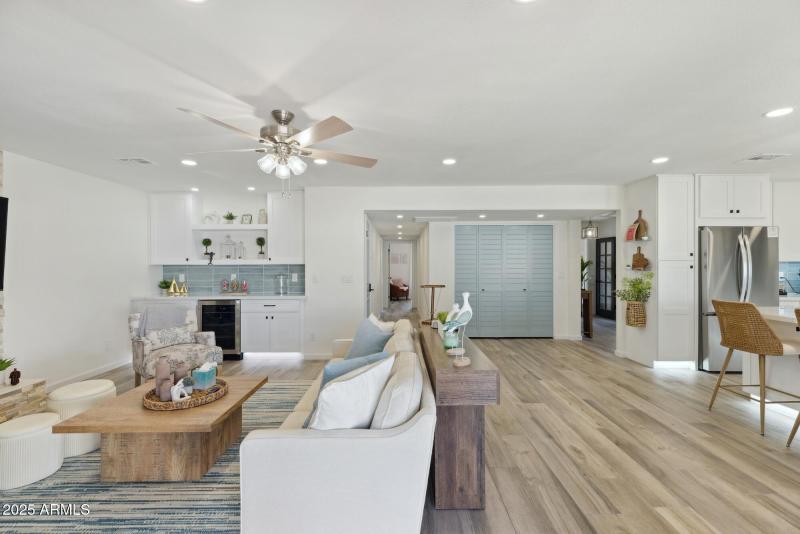 Living Room + Hallway to 3 bedrooms