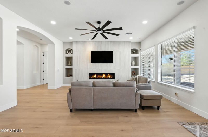 70-inch linear natural gas fireplace