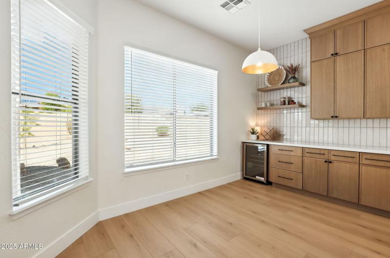 Kitchen Nook with Wine Fridge