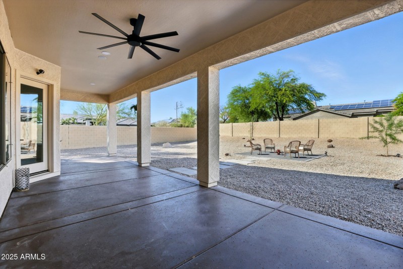 Sprawling covered patio