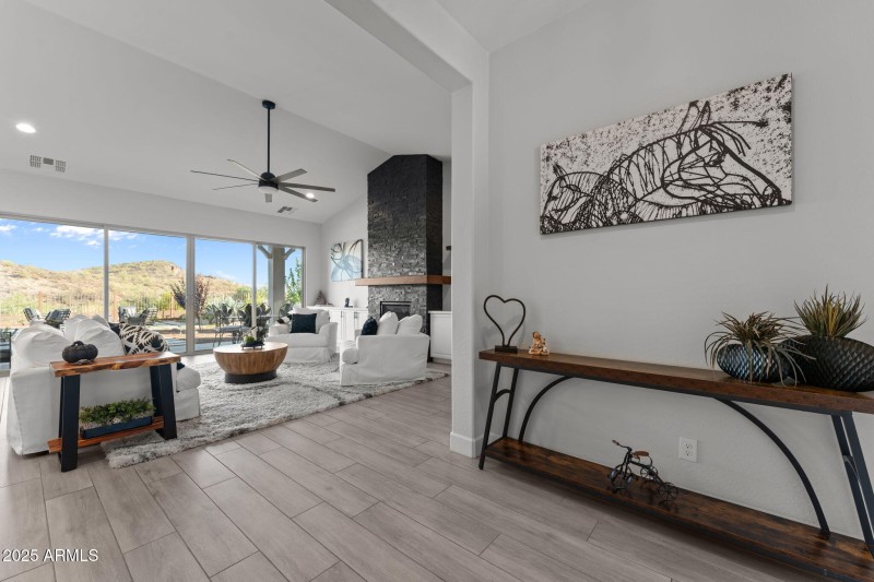 Foyer toward living area