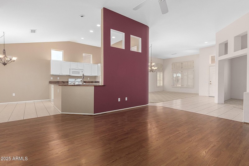 Family Room, view to Kitchen & Living Ro