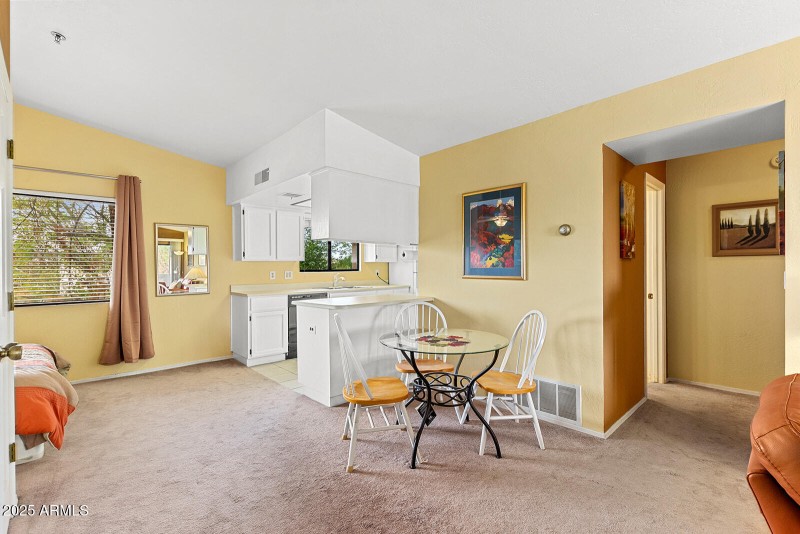 KITCEH OVERLOOKS DINING AREA