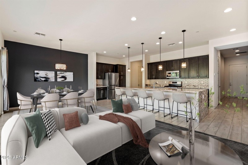 Living/Kitcen/Dining Virtually Staged