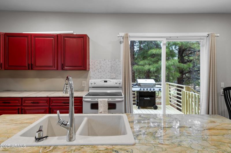 Kitchen Island to Back Patio View