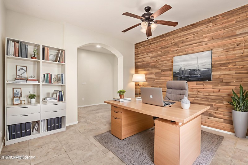 Virtually Staged Home Office or Den