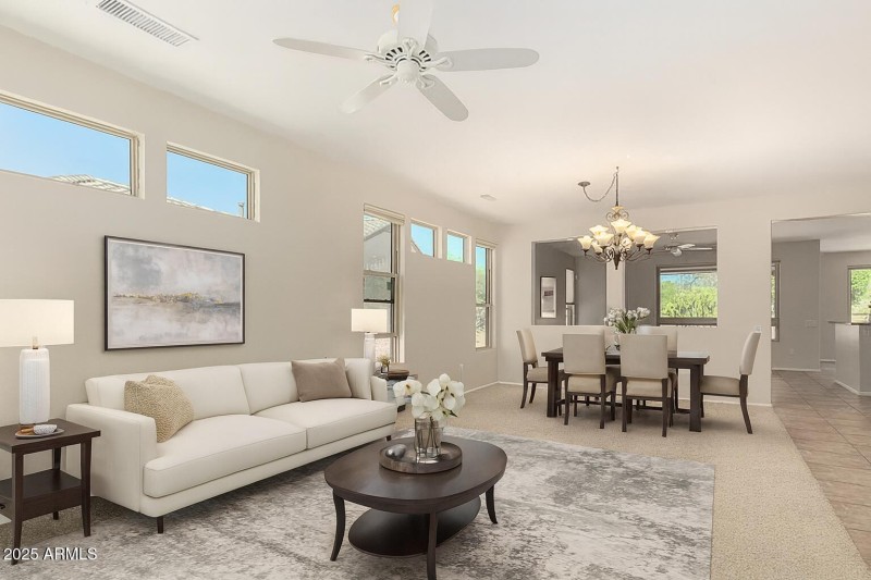 Virtual staging front living area