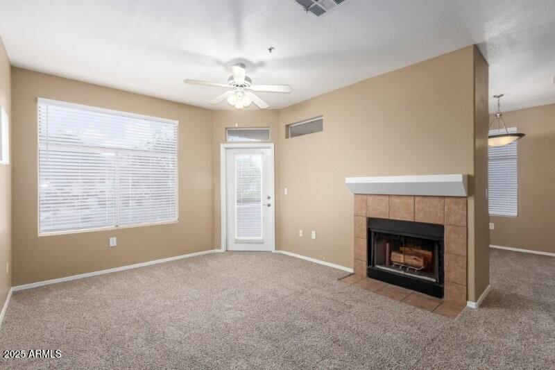 Family Room with Decorative Fireplace