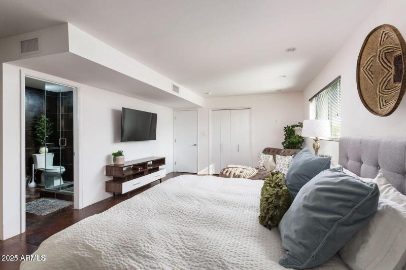 Master Bedroom with king bed, large flat