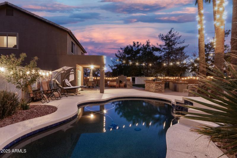Twilight Poolside Paradise