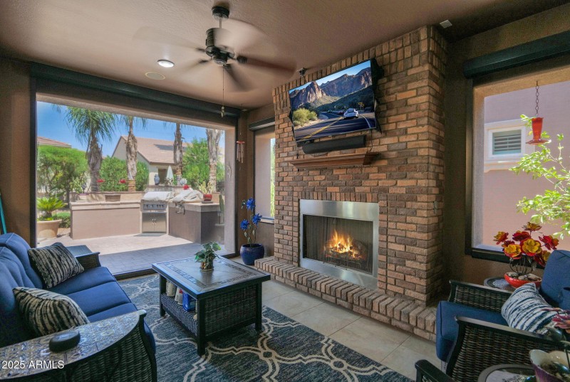 Covered Patio with Fireplace