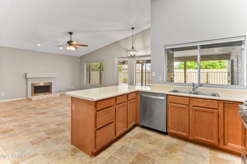 Kitchen into Great Room