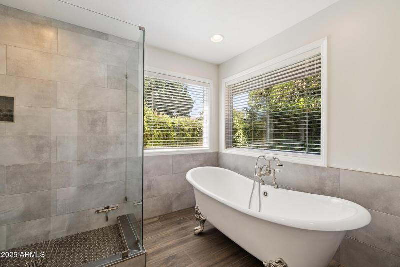 Primary Bath Walk-in Shower/Clawfoot Tub