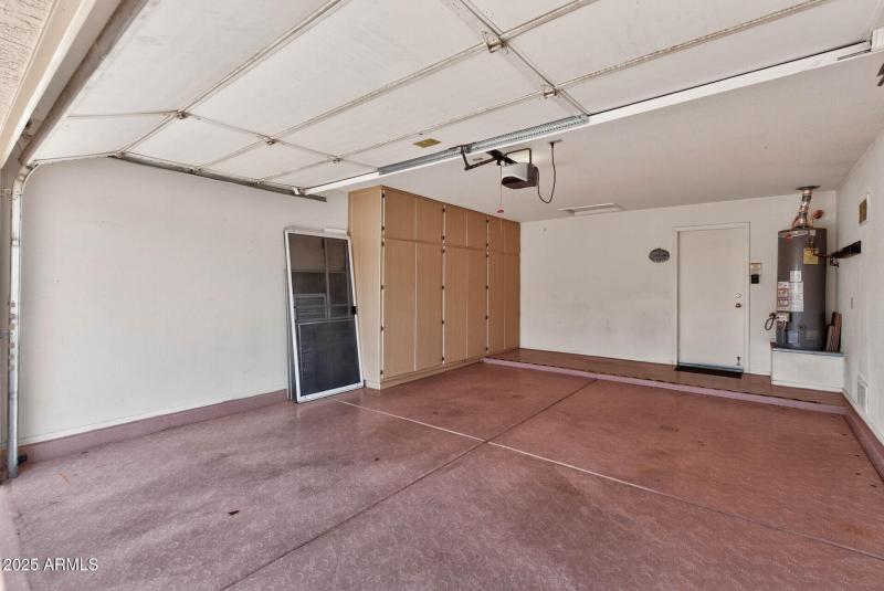 Garage with built in storage