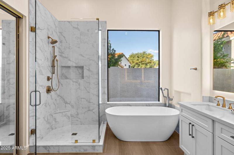 Completely remodeled primary bathroom