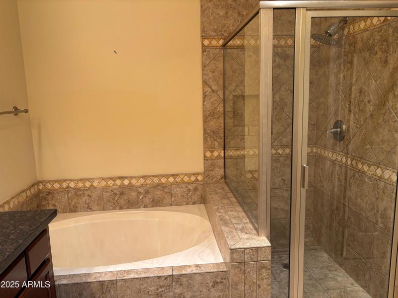 Stone surround tub and shower