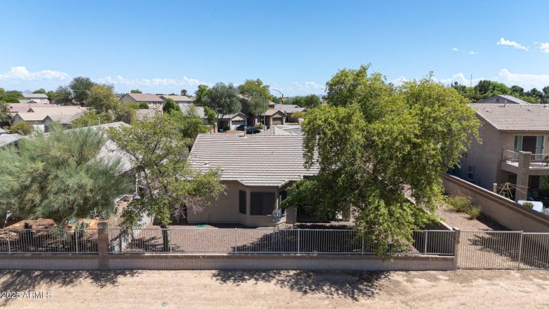 Backyard has view fence