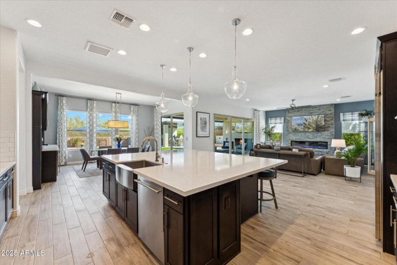 Kitchen opens to Living Room